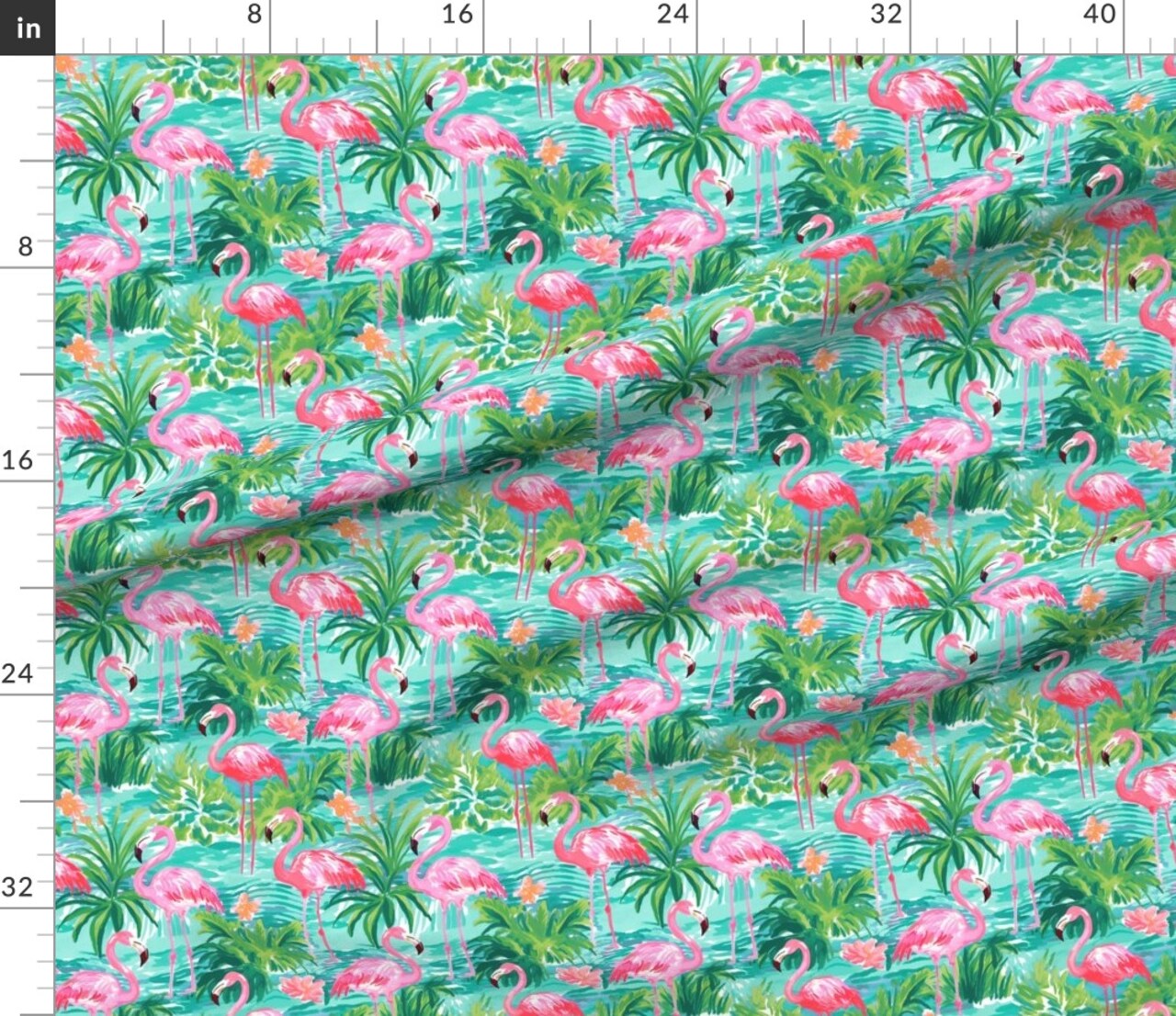Flamingo Fling Custom Printed Fabric by Spoonflower Various Fabrics by the Yard or Fat Quarter 15246833